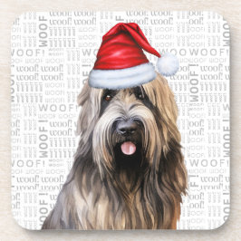 Briard Shepherd Dog Woof Word Art Holiday Bier Onderzetter