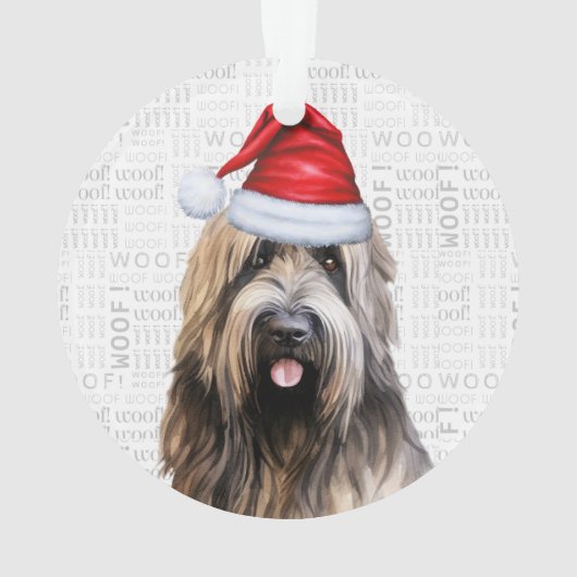 Briard Shepherd Hond Vakantiefoto Kerst Ornament (achterkant)