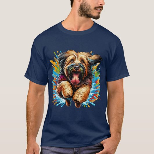 Briard Splash van kleur T-shirt (Voorkant)