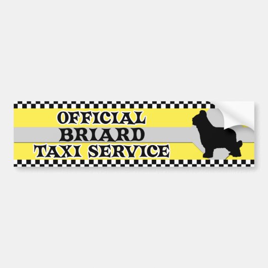 Briard Taxi Service Bumpersticker (Voorkant)