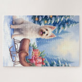 Briard Vintage Sleigh Winter Christmas Art Legpuzzel (Horizontaal)
