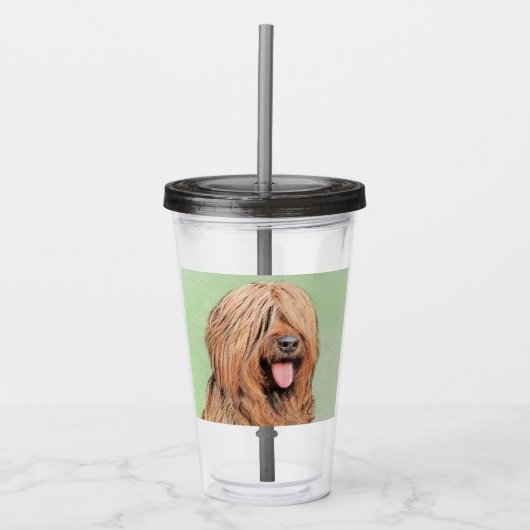 Briardschildering - Kute Original Dog Art Acryl Drinkbeker (Voorkant)