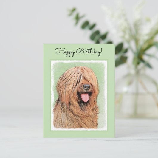 Briardschildering - Kute Original Dog Art Briefkaart (Staand voorkant)