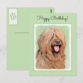 Briardschildering - Kute Original Dog Art Briefkaart (Voorkant / Achterkant)