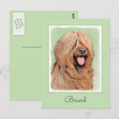 Briardschildering - Kute Original Dog Art Briefkaart (Voorkant / Achterkant)