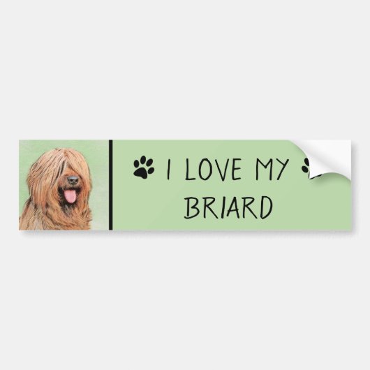 Briardschildering - Kute Original Dog Art Bumpersticker (Voorkant)