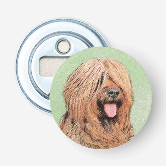 Briardschildering - Kute Original Dog Art Button Flesopener (Voorkant)