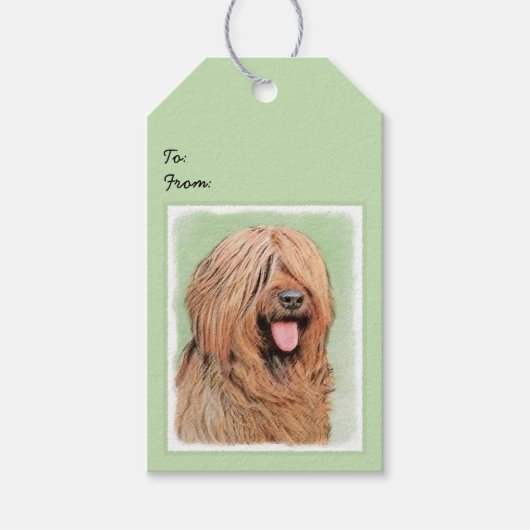 Briardschildering - Kute Original Dog Art Cadeaulabel (Voorkant)