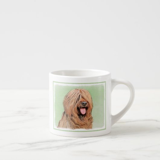 Briardschildering - Kute Original Dog Art Espresso Kop (Rechts)