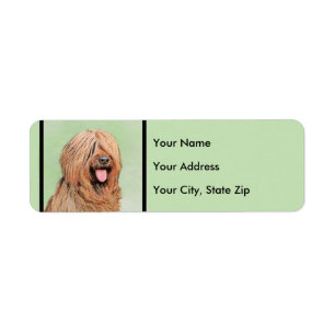 Briardschildering - Kute Original Dog Art Etiket