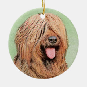 Briardschildering - Kute Original Dog Art Keramisch Ornament