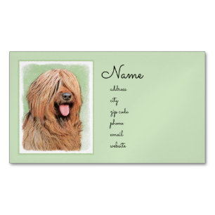 Briardschildering - Kute Original Dog Art Magnetisch Visitekaartje