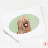 Briardschildering - Kute Original Dog Art Ovale Sticker (Envelop)