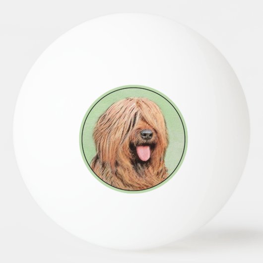 Briardschildering - Kute Original Dog Art Pingpongbal (Voorkant)