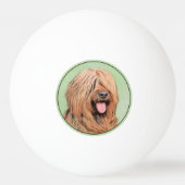 Briardschildering - Kute Original Dog Art Pingpongbal (Achterkant)