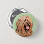 Briardschildering - Kute Original Dog Art Ronde Button 5,7 Cm (Voorkant /achterkant)