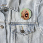 Briardschildering - Kute Original Dog Art Ronde Button 5,7 Cm (In situ)