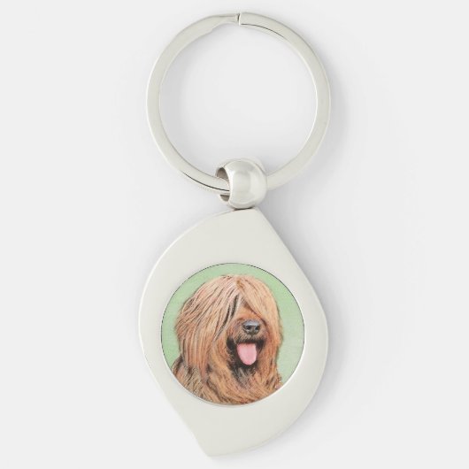 Briardschildering - Kute Original Dog Art Sleutelhanger (Voorkant)