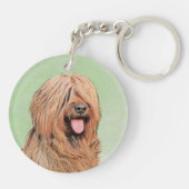 Briardschildering - Kute Original Dog Art Sleutelhanger (Achterkant)