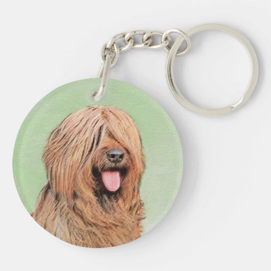 Briardschildering - Kute Original Dog Art Sleutelhanger (Achterkant)