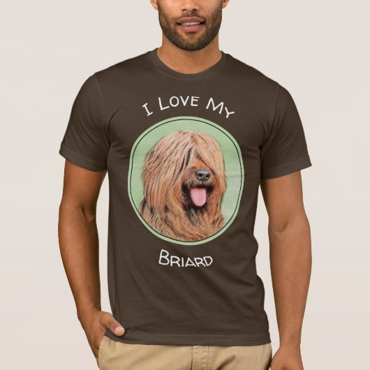 Briardschildering - Kute Original Dog Art T-shirt (Voorkant)