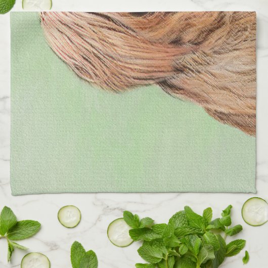 Briardschildering - Kute Original Dog Art Theedoek (Gevouwen)