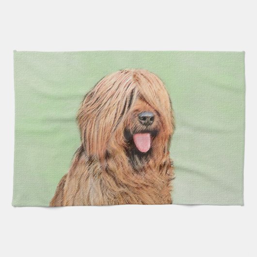 Briardschildering - Kute Original Dog Art Theedoek (Horizontaal)