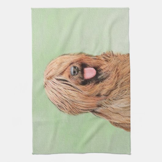 Briardschildering - Kute Original Dog Art Theedoek (Verticaal)