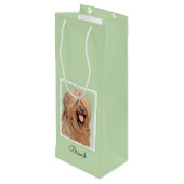Briardschildering - Kute Original Dog Art Wijn Cadeautas (Achterkant Gekanteld)