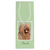 Briardschildering - Kute Original Dog Art Wijn Cadeautas (Achterkant)