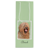 Briardschildering - Kute Original Dog Art Wijn Cadeautas (Voorkant)