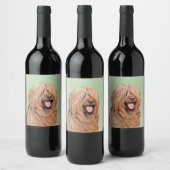 Briardschildering - Kute Original Dog Art Wijn Etiket (Flessen)