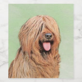 Briardschildering - Kute Original Dog Art Wijn Etiket (Enkel label)