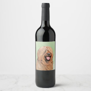 Briardschildering - Kute Original Dog Art Wijn Etiket