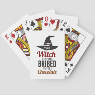 Bribe Witch met chocolade Snoep Trick or treat Ha Speelkaarten