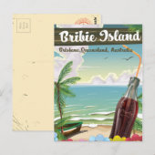 Bribie Island Australia vintage poster Briefkaart (Voorkant / Achterkant)