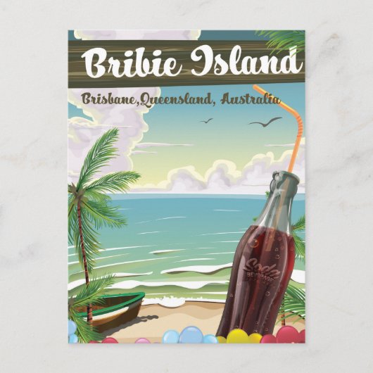 Bribie Island Australia vintage poster Briefkaart (Voorkant)