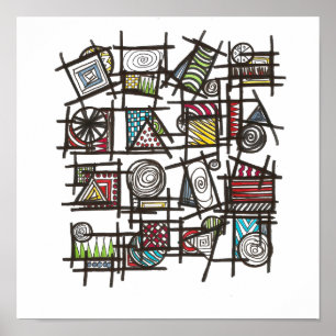 Bric A Brac-Stylish Modern Geometric Art Poster