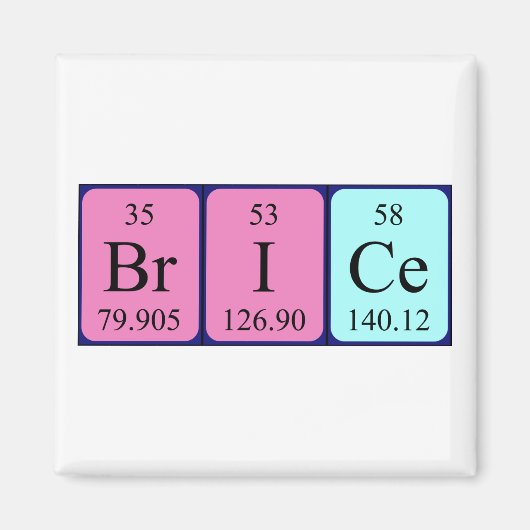 Brice periodiek table name magnet (Voorkant)