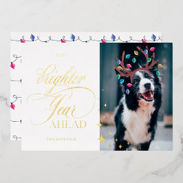 Brichtere jaarwisseling voor Fun Pet Foto Reindeli Folie Feestdagenkaart