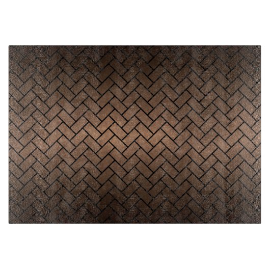 BRICK2 ZWARTE MARBLE & BRONZE METAL (R) SNIJPLANK (Voorkant)