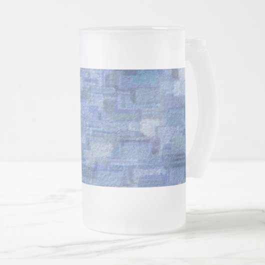 Brick Abstract Winter Blues Frosted Glass Beer Mok (Voorkant rechts)