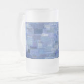 Brick Abstract Winter Blues Frosted Glass Beer Mok (Voorkant links)