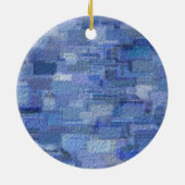 Brick Abstract Winter Blues Monogragram Ornament (Achterkant)