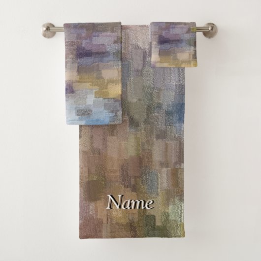 Brick Abstract Winter Herfst Bathroom Set Bad Handdoek (Insitu)