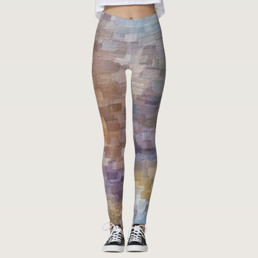 Brick Abstract Winter Herfst Leggings (Voorkant)