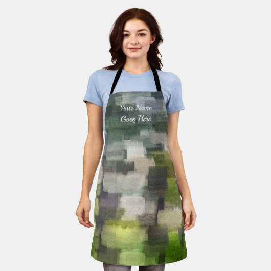 Brick Abstract Zomer Groen Schort (Gedragen)