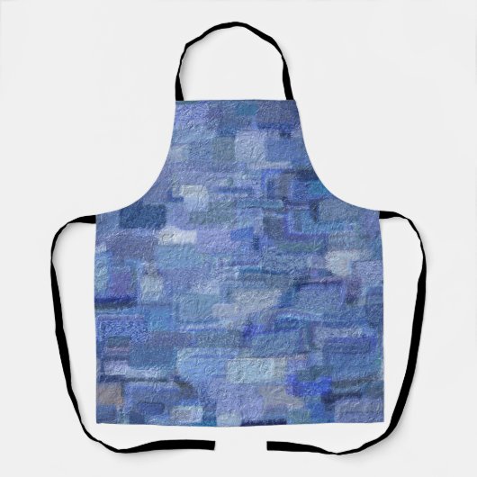 Brick Abstracte Winter Blues Schort (Voorkant)