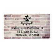 Brick Achtergrond Bedrijfs Logo en adres Etiket (Voorkant)