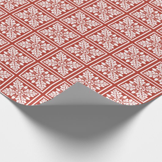 Brick Acorn en Leaf Tile Design Cadeaupapier (Hoek)